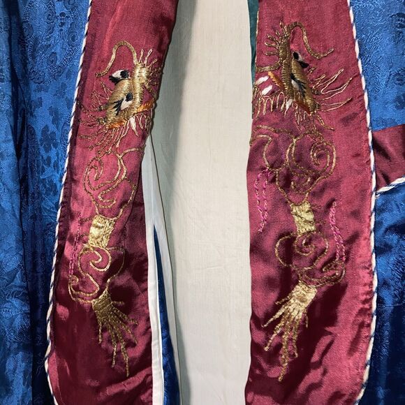 Vintage 1940/50's Japanese Silk Smoking Jacket~Embroidered - Picture 2 of 10